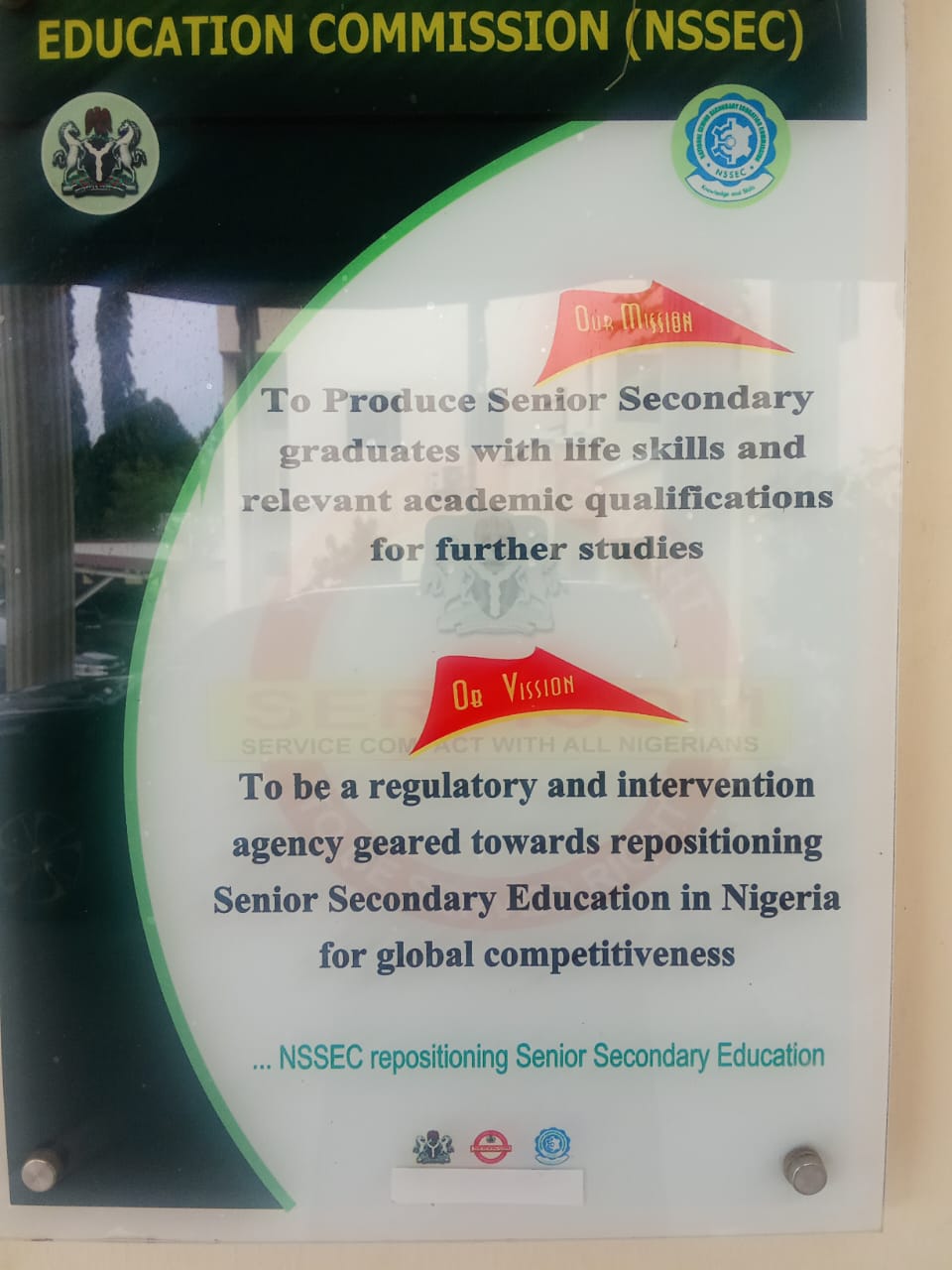 NSSEC Mission and Vision — empowering Nigeria's senior secondary education for global competitiveness