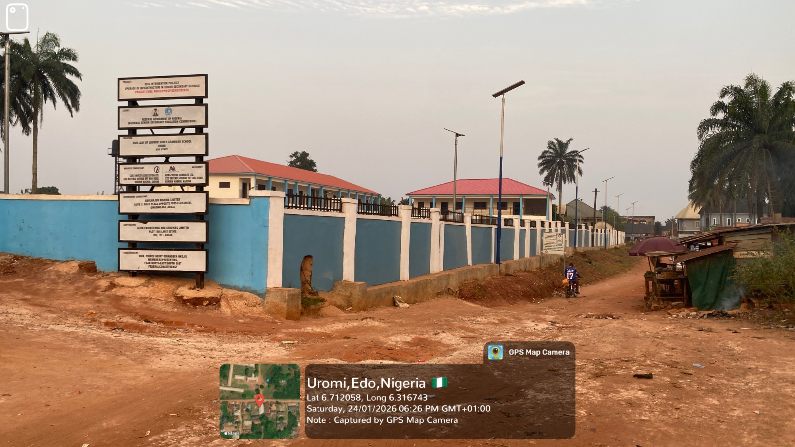 Perimeter fence — completed section, Our Lady of Lourdes