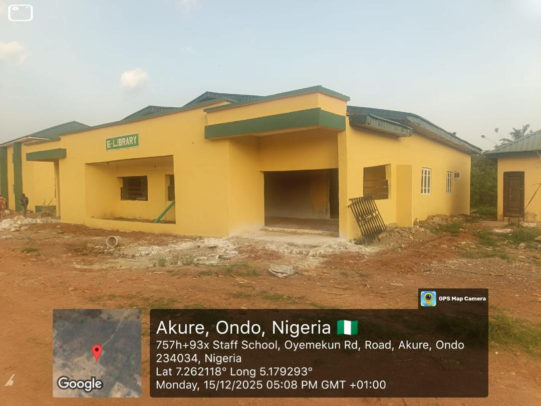 E-Library renovation — completed view, Oyemekun Grammar School